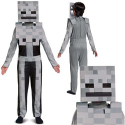 Minecraft Halloweenský kostým, karnevalový kostým Kostlivec Bílý kostlivec 127-136 cm (7-8 let)