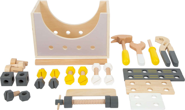 Dřevěná skříňka na nářadí 24 položek