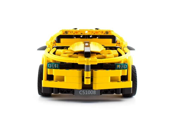 Stavební kostky CaDA Hi-Tech Závodní auto na dálkové ovládání Žluté sportovní auto 30 cm Sportovní auto 419 kusů RC