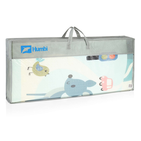 Humbi Tlustá vzdělávací podložka 2W1 z XPE pěny 200x180x1 pastelová silnice stromy jelen kontrastní obrázky