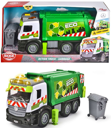 Mercedes Benz Eco popelářský vůz + příslušenství světlo/zvuk