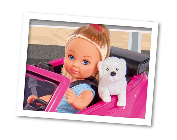 Evi Panenka lásky v kabrioletu New Beetle s pejskem