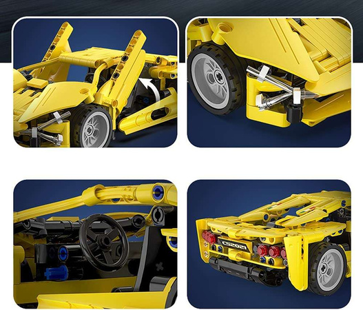 CaDA Stavební kostky 24 cm Lightning Sports Car pull-back 357 dílků