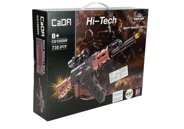 Konstrukční kostky CaDA gun AK-47 Kalašnikov realistická útočná puška 738 dílků 8+