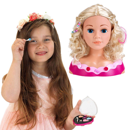 Velká hlava Hair Styling Doll Kadeřník Princezna Coralia Princezna Coralie + make-up paleta pro děti