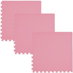 Pěnová podložka Podlahové puzzle bezpečné vodotěsné 3 ks. růžová 62 x 62 x 1 cm