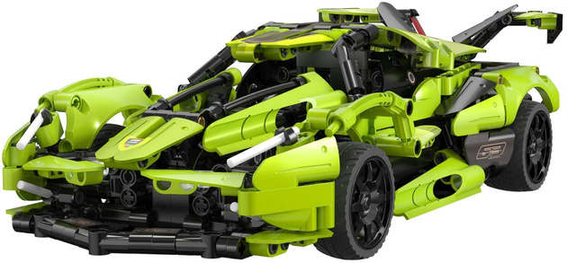 CaDA Construction Blocks Dálkově ovládané velké sportovní auto Green Blade Car 432 kusů RC Dual Mode