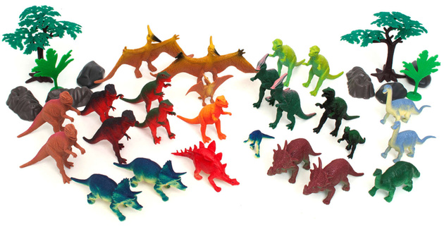 Divoká sada figurek dinosaurů v kontejneru 40 kusů