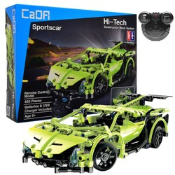 CaDA cihly Dálkově ovládané auto 32 cm zelené Sportscar 453 elements RC