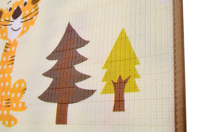 Humbi oboustranná výuková pěnová podložka Ulice Zvířata 180 x 200 x 0,5 cm pastelová velká