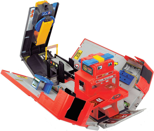 Skládací hasičská souprava Transportér s parkovacími + záchrannými vozidly Světlo Zvuk