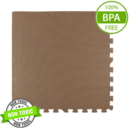 Pěnová podlahová rohož Puzzle vodotěsné bezpečné 3 ks. měď 62 x 62 x 1 cm Humbi