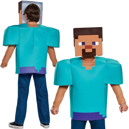 Minecraft Steve Kostium Strój karnawałowy dla gracza 124-136 cm 7-8 lat