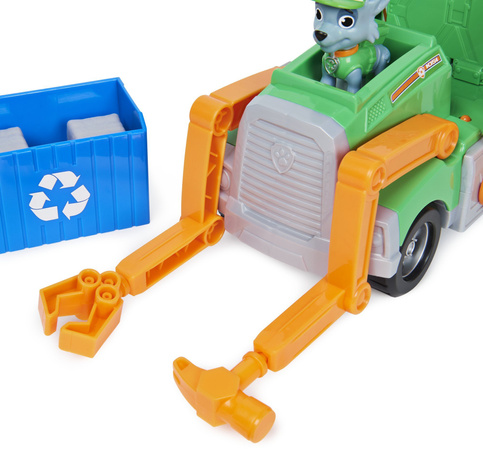 Figurka Psi Patrol Rocky a velké recyklační popelářské auto + příslušenství