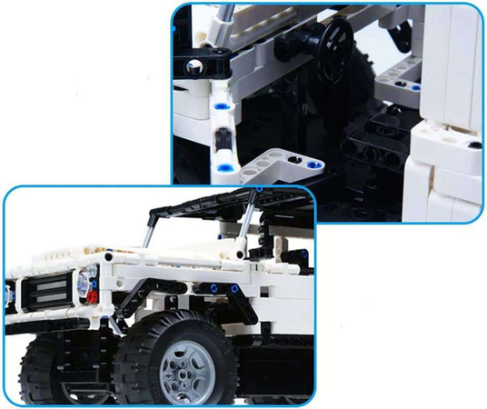 CaDA Stavební kostky dálkově ovládaný bílý džíp RC 533 dílků