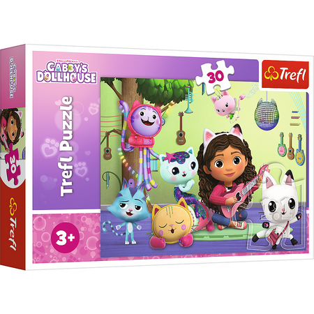 Kočičí dům Gabi a její rozkošný domeček Puzzle 27 x 20 cm 30 dílků 3+ Trefl