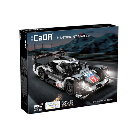 CaDA Building Blocks Dálkově ovládané velké sportovní auto 31 cm GT Sport Car 427 kusů RC Light LED
