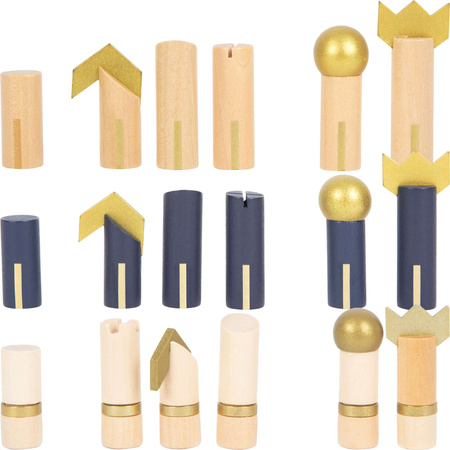 Sada dřevěných deskových her 3v1 Šachy Dáma Triktrak Puzzle hra