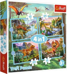 Puzzle 4v1 Unikátní dinosauři 71 dílků