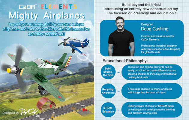 CaDA stavebnice Mighty papír a cihly letadla sada 226 kusů
