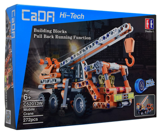 CaDa stavebnice 22 cm oranžová Lůďa pull back 272 dílků