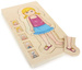 Dřevěné vrstvení puzzle anatomie těla dívka