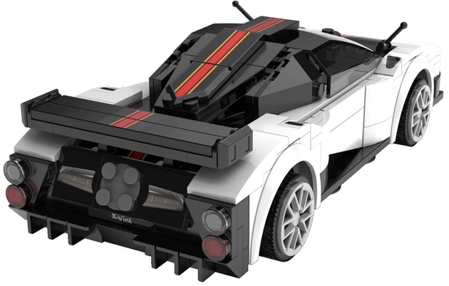 CaDA Construction Blocks Dálkově ovládané sportovní auto Z-Wind White 258 dílků RC závodní auto