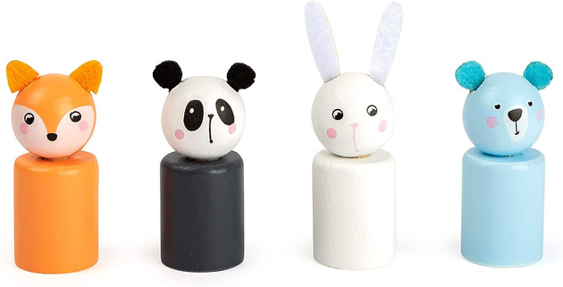 Malá nožní hra Ludo Animals Pastelová dřevěná hra Chinaman's Game