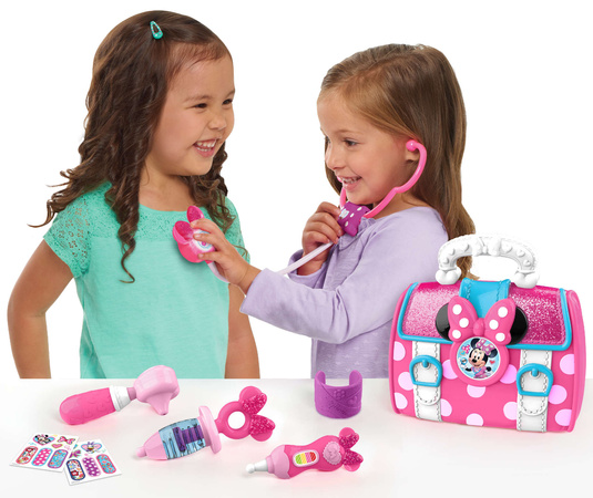 Disney Myszka Minnie Duży zestaw lekarski Lekarz Apteczka 8 elementów światło/dźwięk
