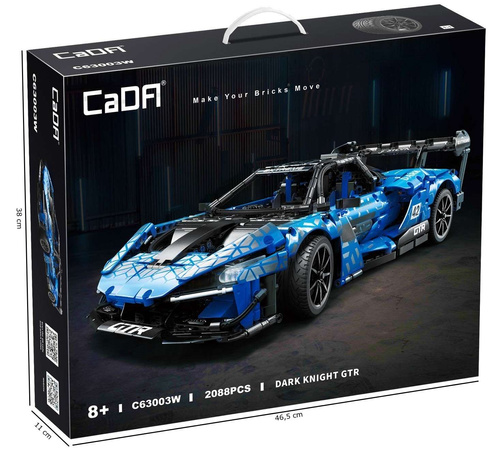 Stavební kostky CaDA modré vozidlo Dark Knight Sports Car GTR 2088 dílků