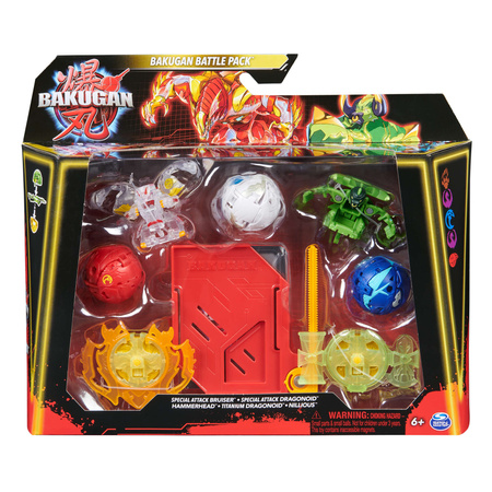 Sada Bakugan Battle Pack Strategická hra + figurky Bruiser 2x Dragonoid Hammerhead Nillious