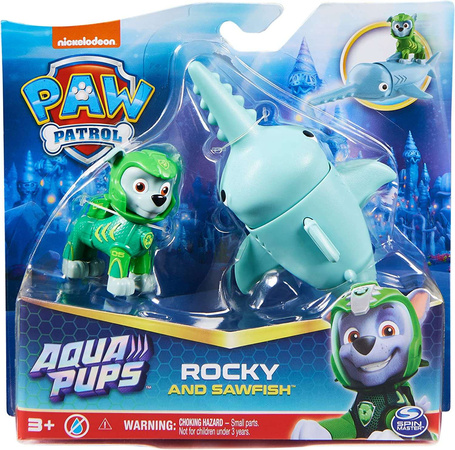 Tlapková patrola Rubble Aqua Pups Vodní psi Hammerhead podvodní vozidlo + figurka