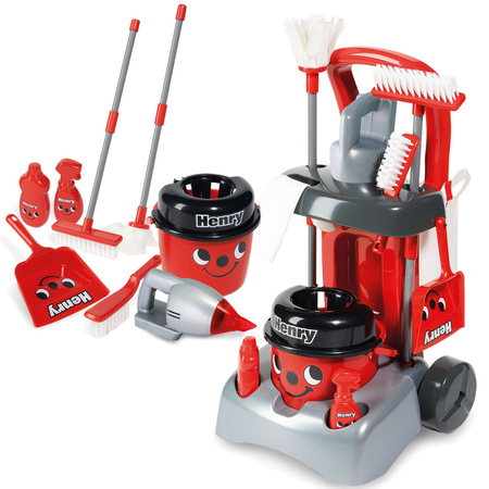 Dětský úklidový vozík s vysavačem a mopem Henry Deluxe Casdon