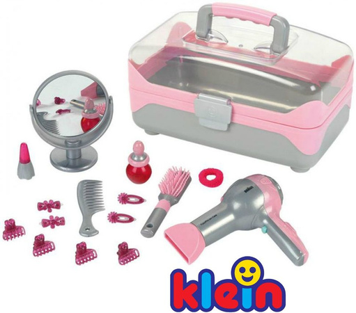 Kadeřnický kufřík Dětský vícebarevný fén na baterie Braun zvuk Klein