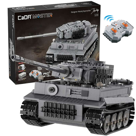 CaDA Construction Blocks Tiger Grey RC Tank na dálkové ovládání 925 dílků