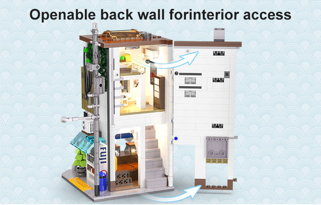CaDA stavební cihly Japanese Steamed Bun Shop Japanese Steamed Bun Shop 1108 kusů
