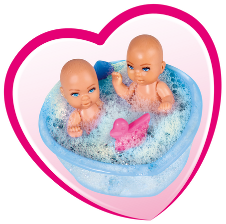 Panenka Steffi těhotenská dvojčata, 2 bobíky, komoda + příslušenství