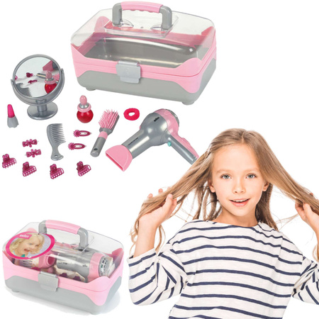 Kadeřnický kufřík Dětský vícebarevný fén na baterie Braun zvuk Klein