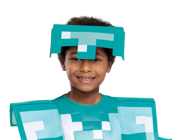Kostým Minecraft, karnevalový kostým diamantové brnění 127-136 cm (7-8 let)