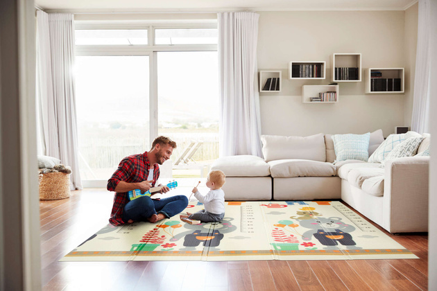 Humbi Oboustranná skládací vzdělávací pěnová podložka XPE 200x180x1 Miarka Streets