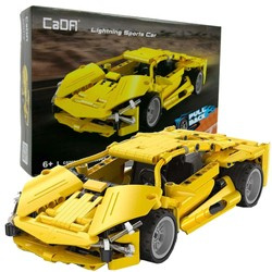 CaDA Stavební kostky 24 cm Lightning Sports Car pull-back 357 dílků