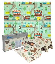 Humbi Oboustranná skládací vzdělávací podložka z pěny XPE 200x180x1 lesní ulice