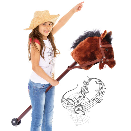 Hobby kůň Thunder Horse na dřevěné cvalové tyči se zvukem