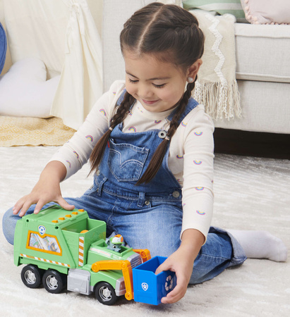 Figurka Psi Patrol Rocky a velké recyklační popelářské auto + příslušenství