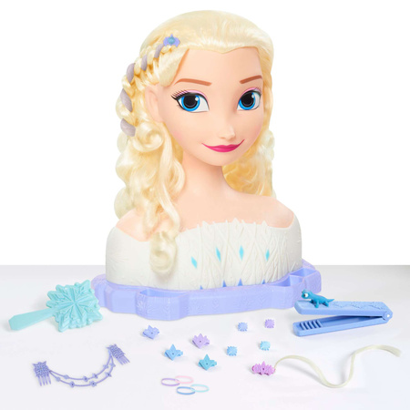 Luxusní princezna Disney Velká hlava pro styling a česání panenky Elsa Ledové království +příslušenství