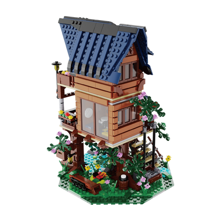 CaDA stavební kostky sada Four Seasons Tree House 1155 kusů LED světlo