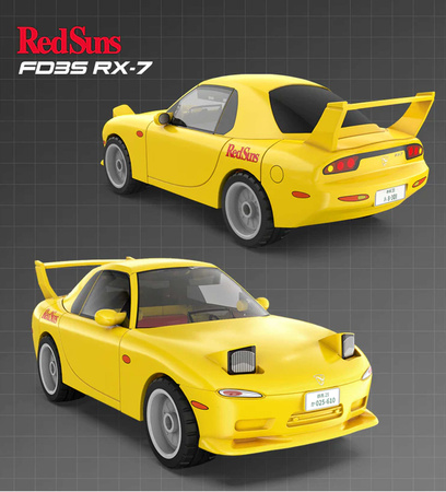 CaDA stavební cihly žlutá Mazda RX-7 FD3S Initial D auto 66 kusů 1:35