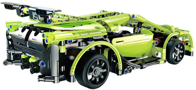 CaDA cihly Dálkově ovládané auto 32 cm zelené Sportscar 453 elements RC