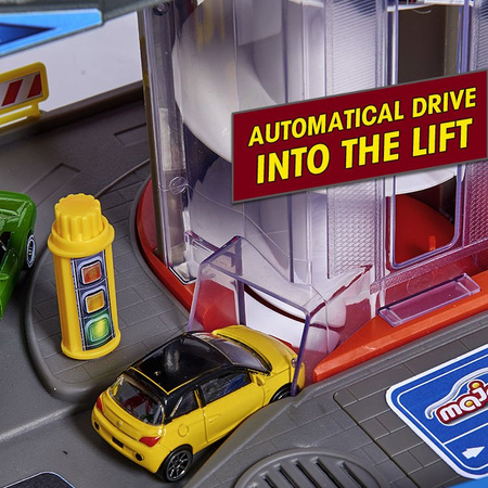 Velká garáž Super City 7 úrovní + 6 aut a lokomotiva se zvukem a světlem