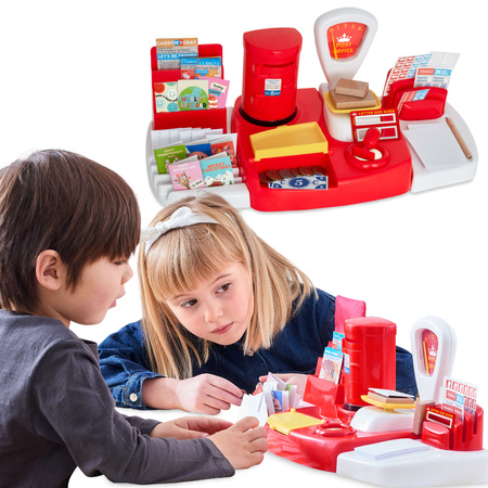 Hračka poštovní stojan na karty pro děti + příslušenství 30 položek